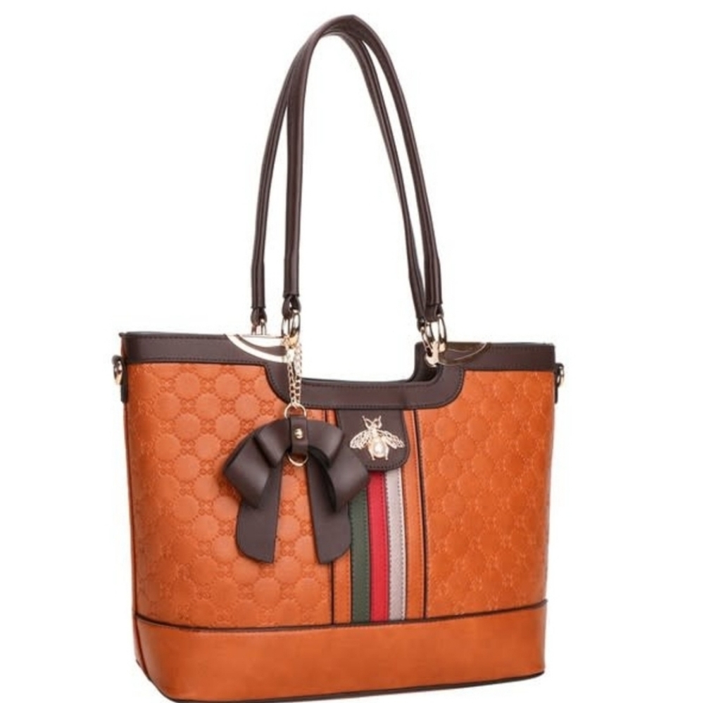 Rhinestone Ribbon Bee Tote with matching Wallet